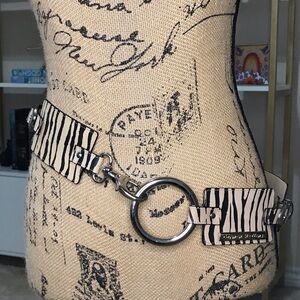 Y2K Carmen Steffens Zebra Print Adjustable Belt